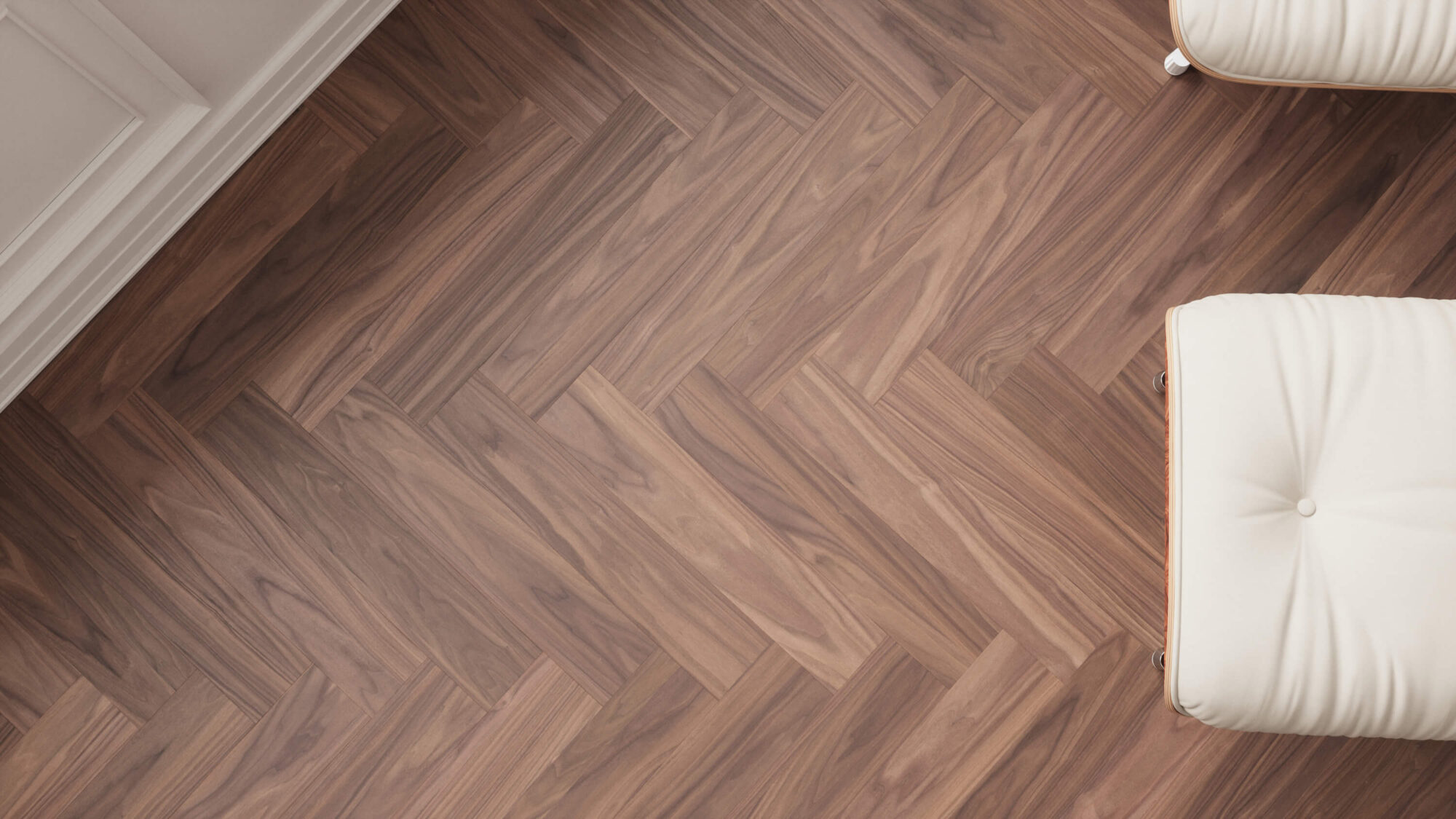 Seamless Walnut Wood Herringbone Floor Texture