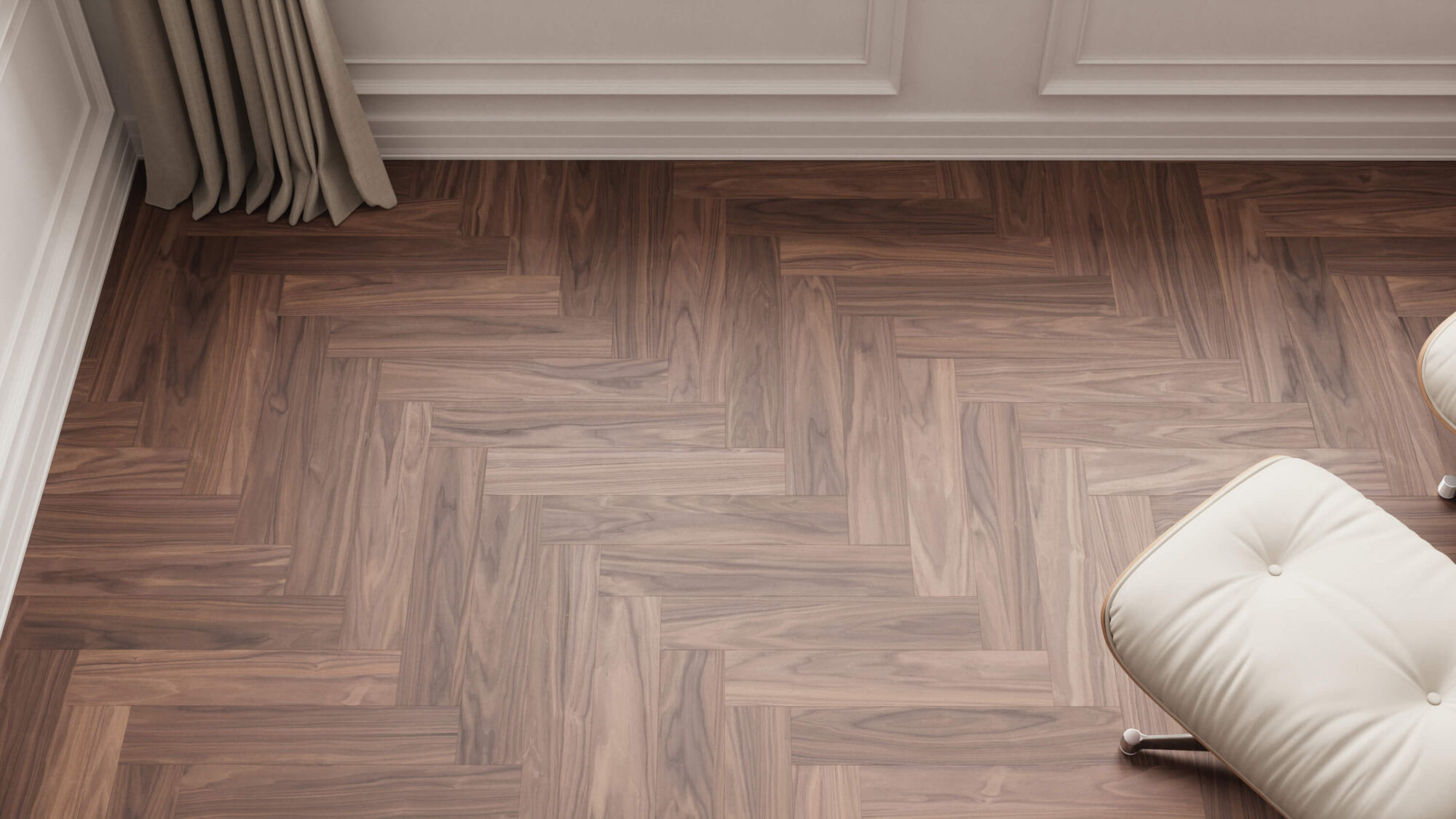 Seamless Walnut Wood Herringbone Floor Texture