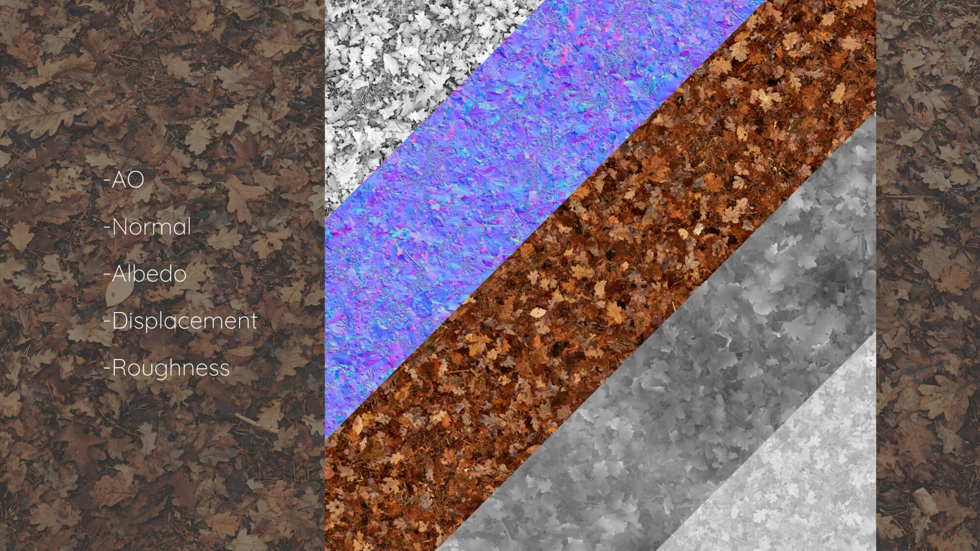 High-Resolution Seamless Forest Leaves PBR Texture