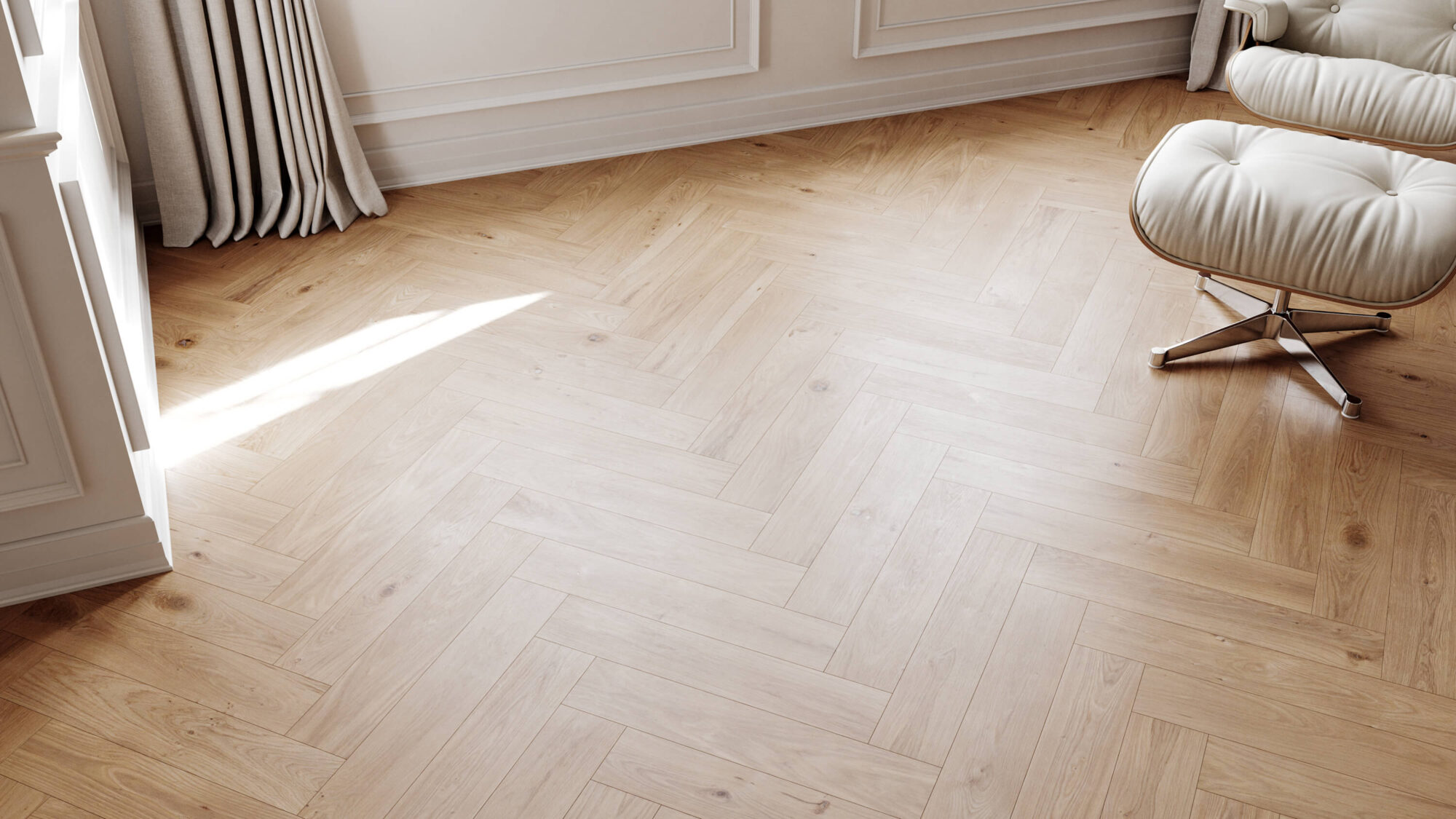 Seamless Oak Wood Herringbone Floor Texture