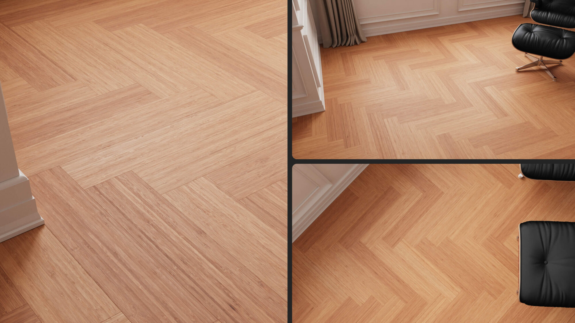 Seamless Bamboo Wood Herringbone Floor Texture