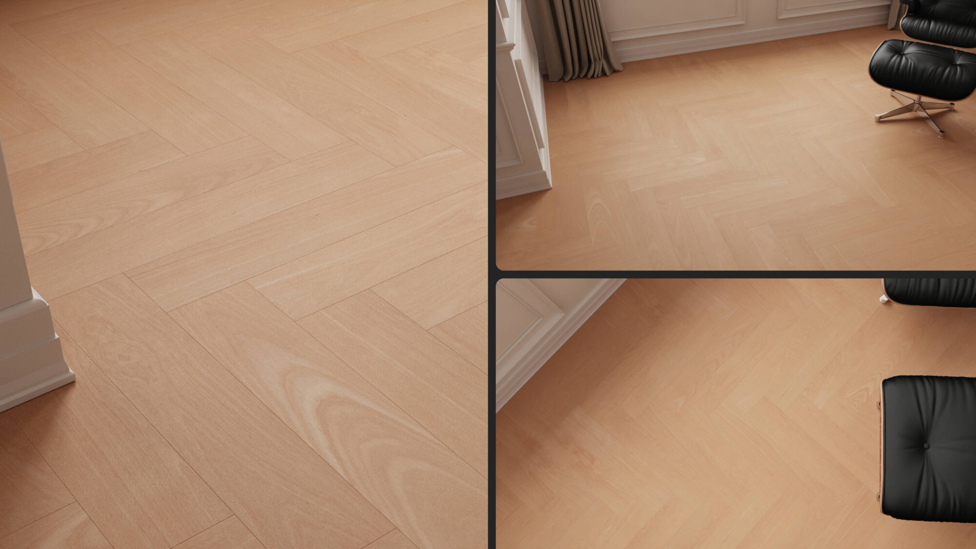 Seamless Beech Wood Herringbone Floor Texture