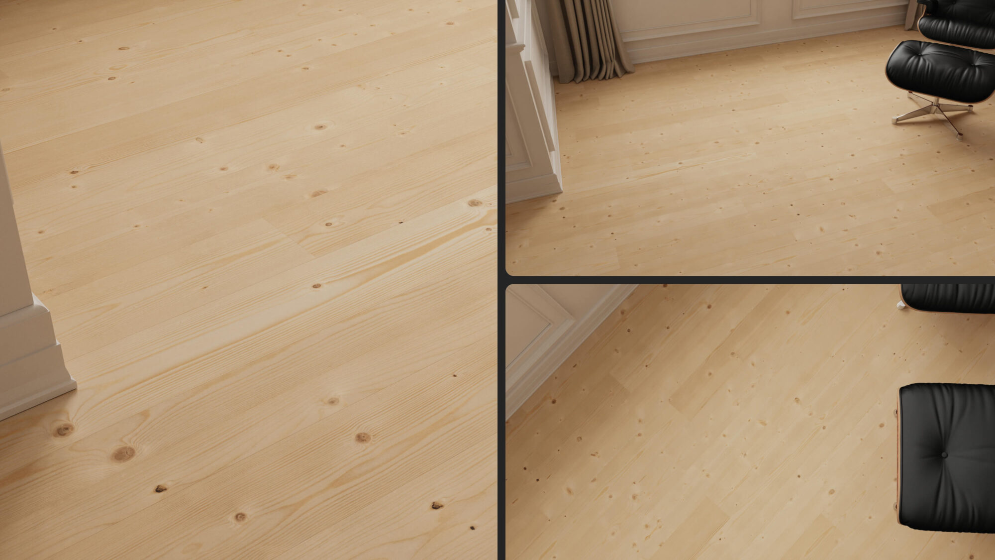 Seamless Spruce Wood Plank Floor Texture