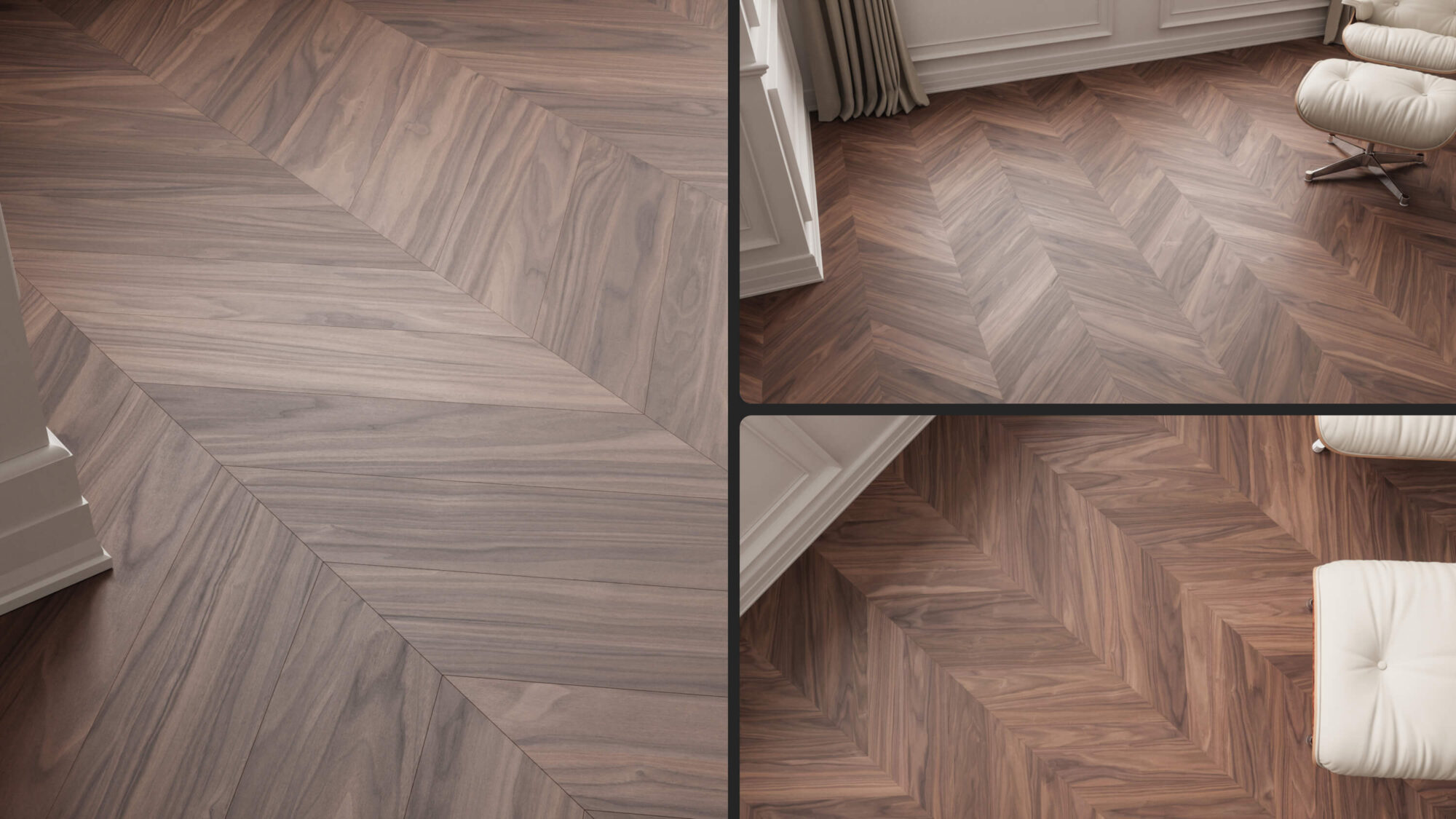 Seamless Walnut Wood Chevron Floor Texture