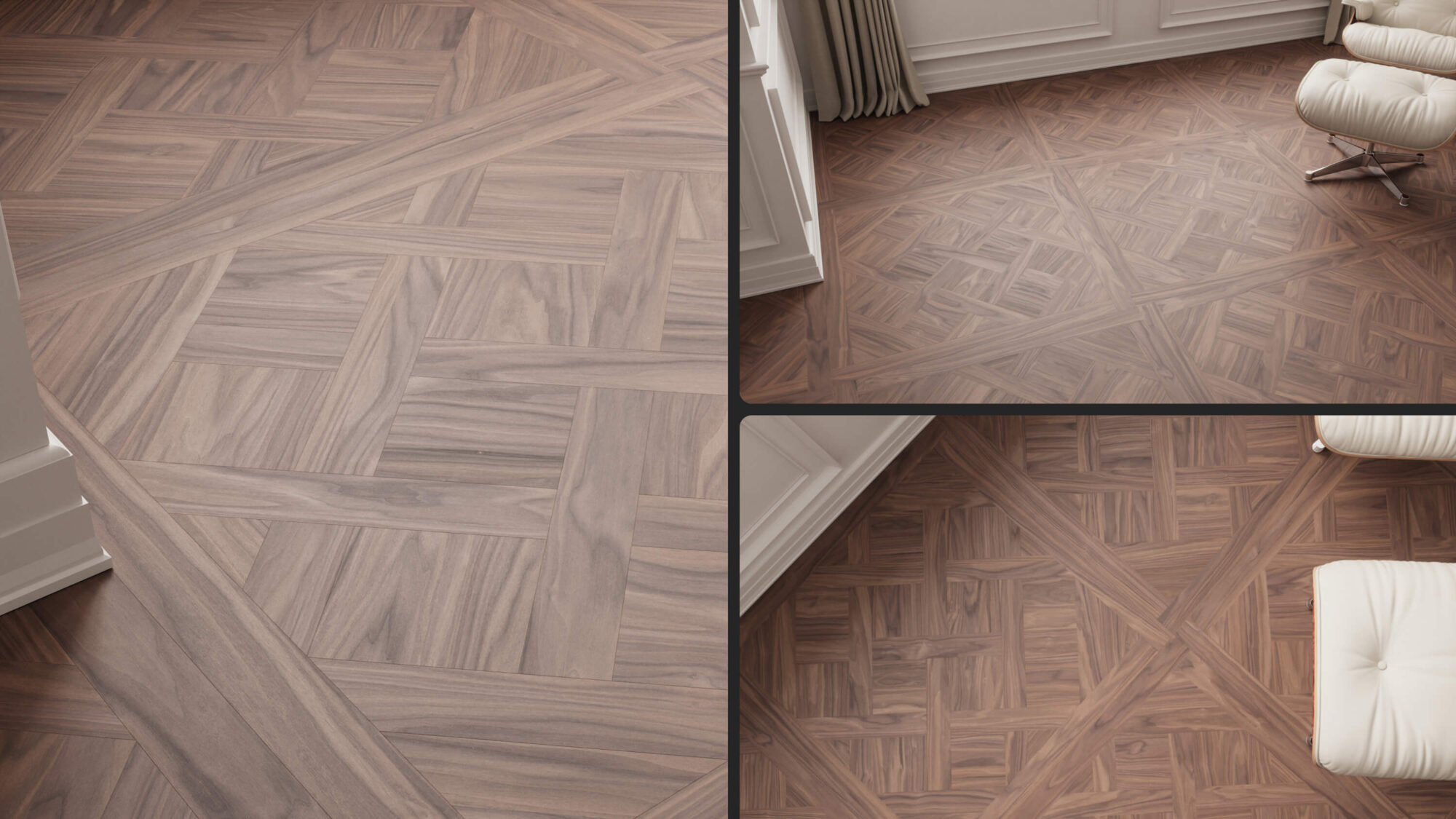 Seamless Walnut Wood Versailles Floor Texture