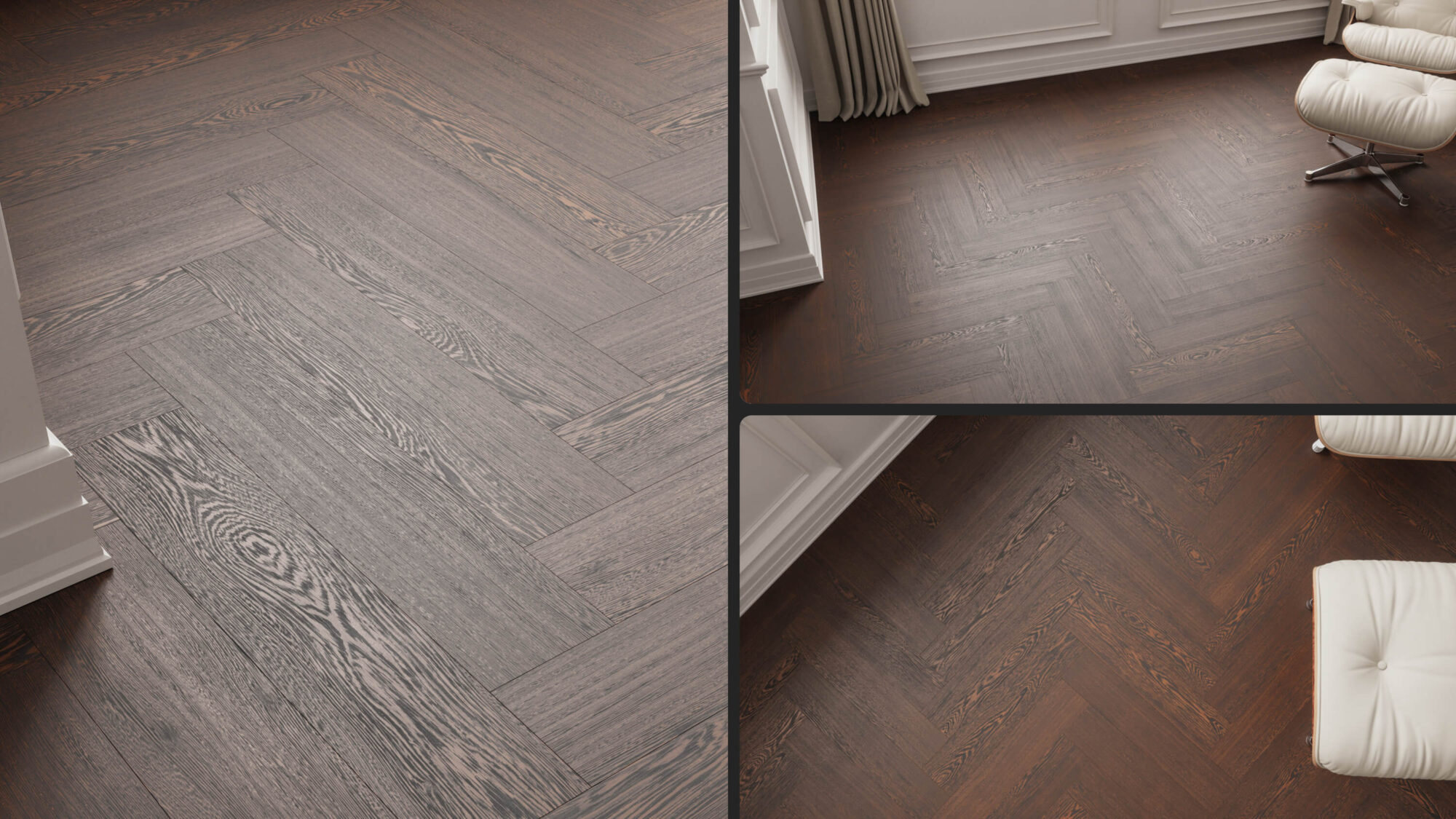 Seamless Wenge Wood Herringbone Floor Texture