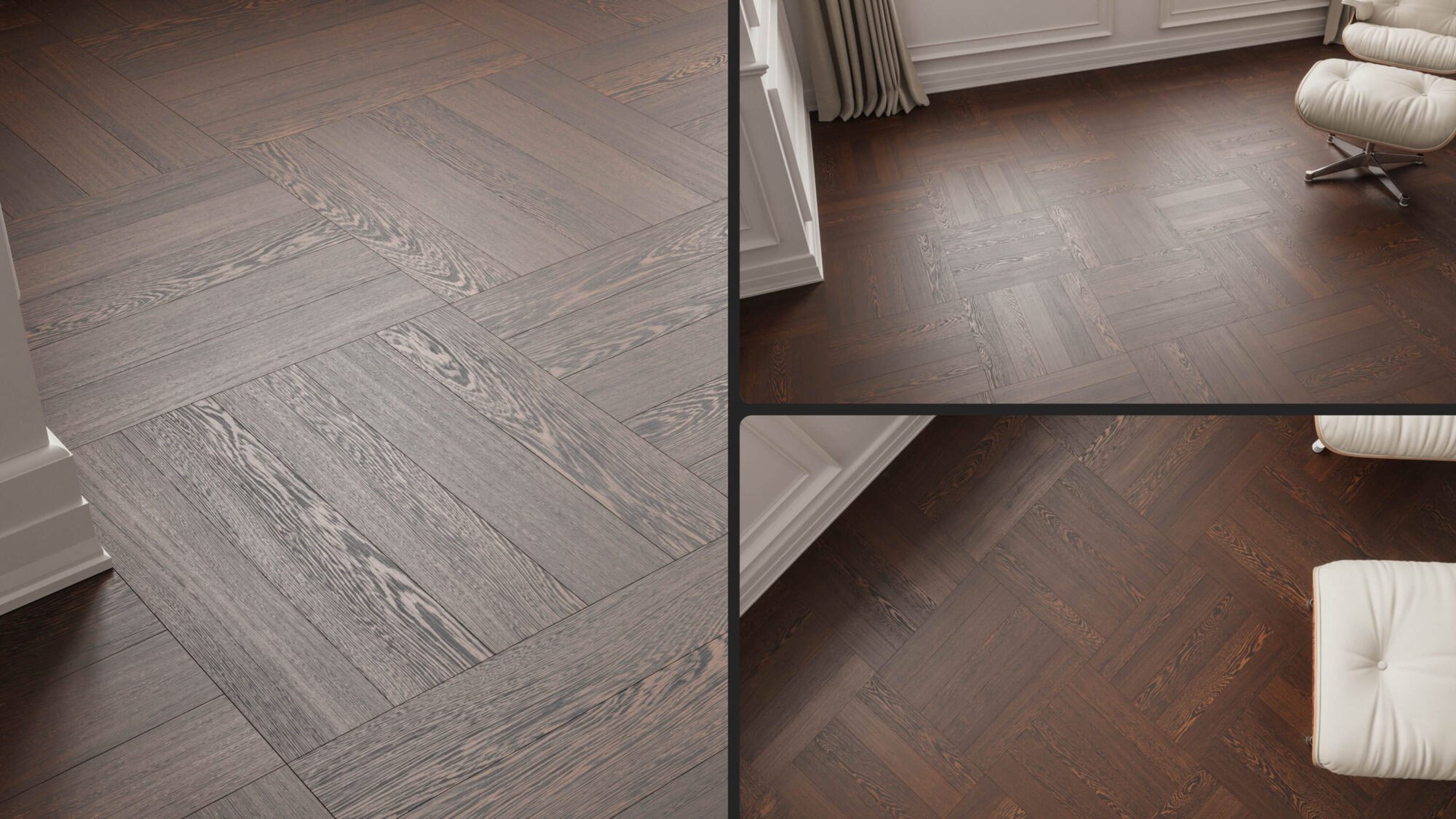 Seamless Wenge Wood Mosaic Floor Texture