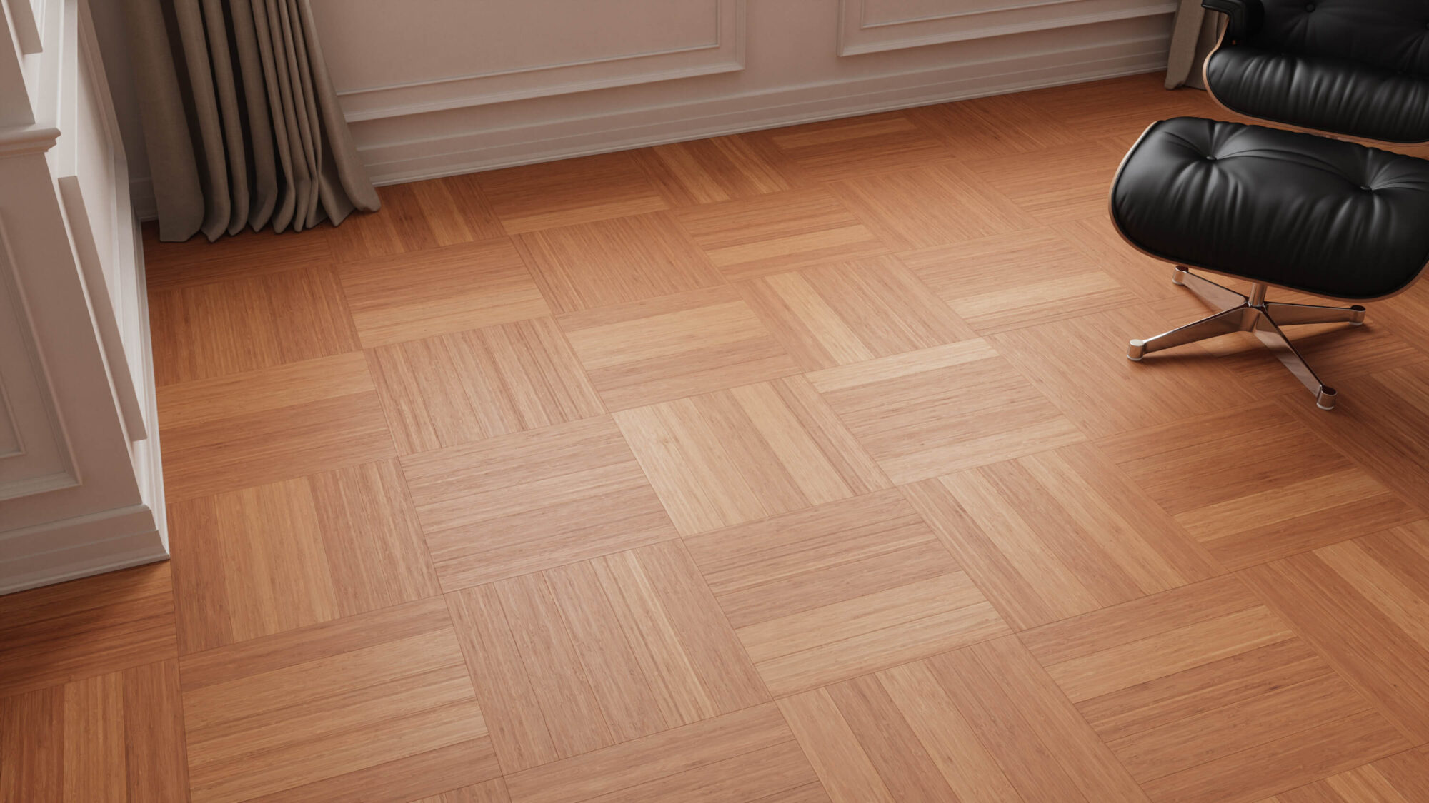 Seamless Bamboo Wood Mosaic Floor Texture