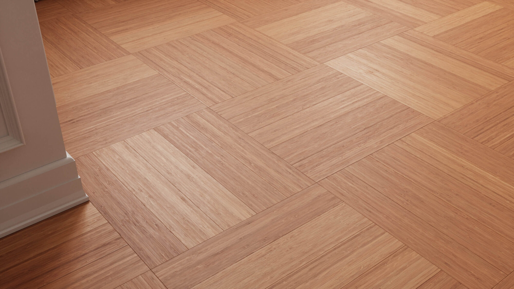 Seamless Bamboo Wood Mosaic Floor Texture