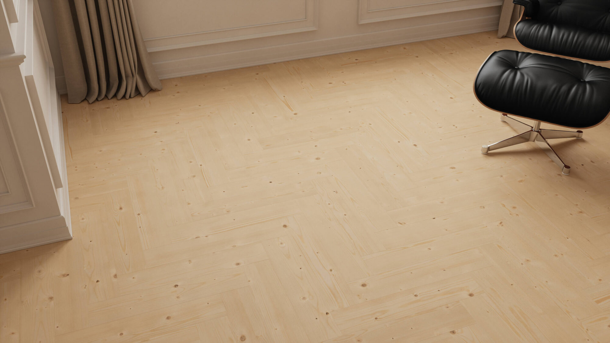 Seamless Spruce Wood Herringbone Floor Texture