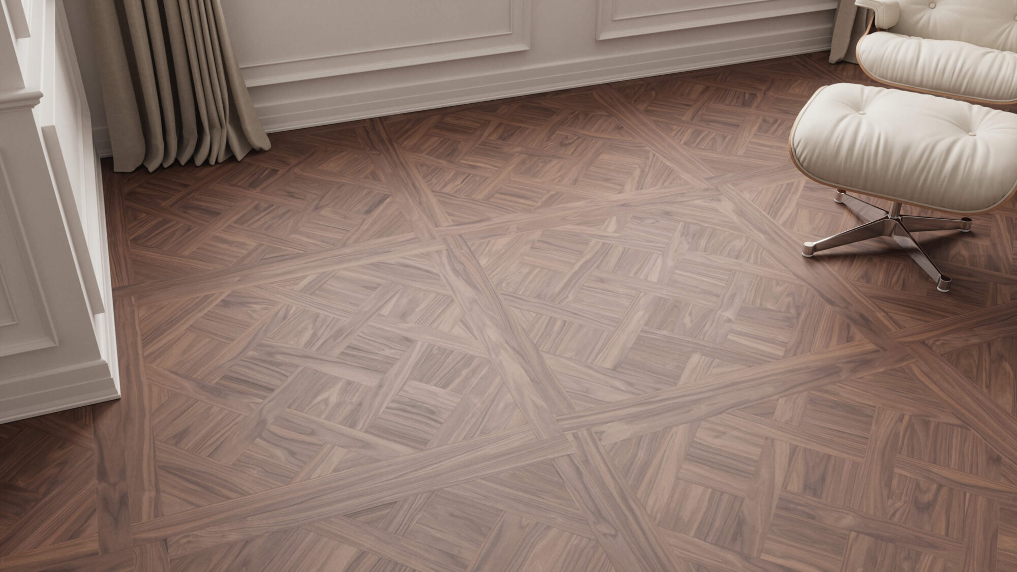 Seamless Walnut Wood Versailles Floor Texture