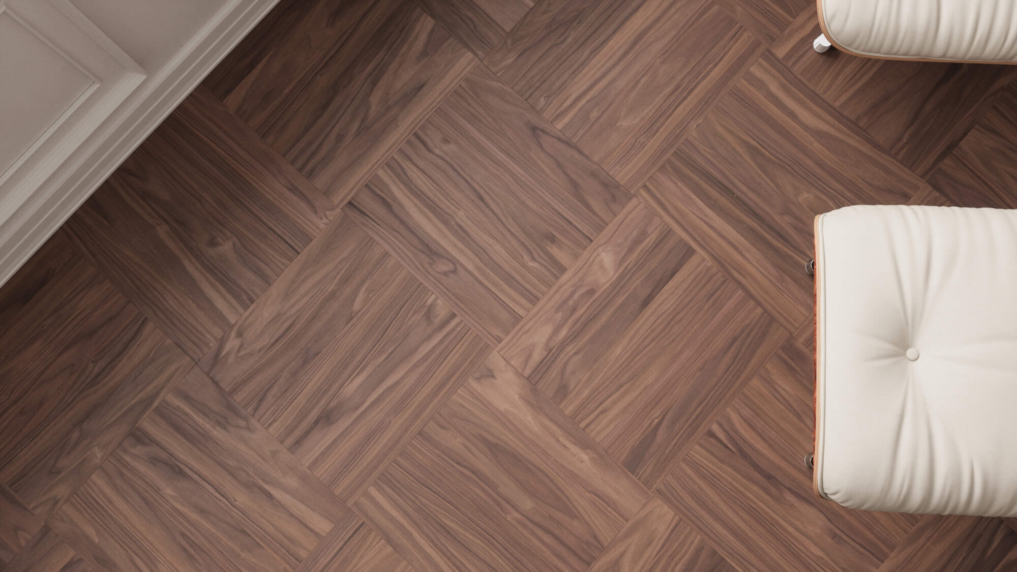 Seamless Walnut Wood Mosaic Floor Texture