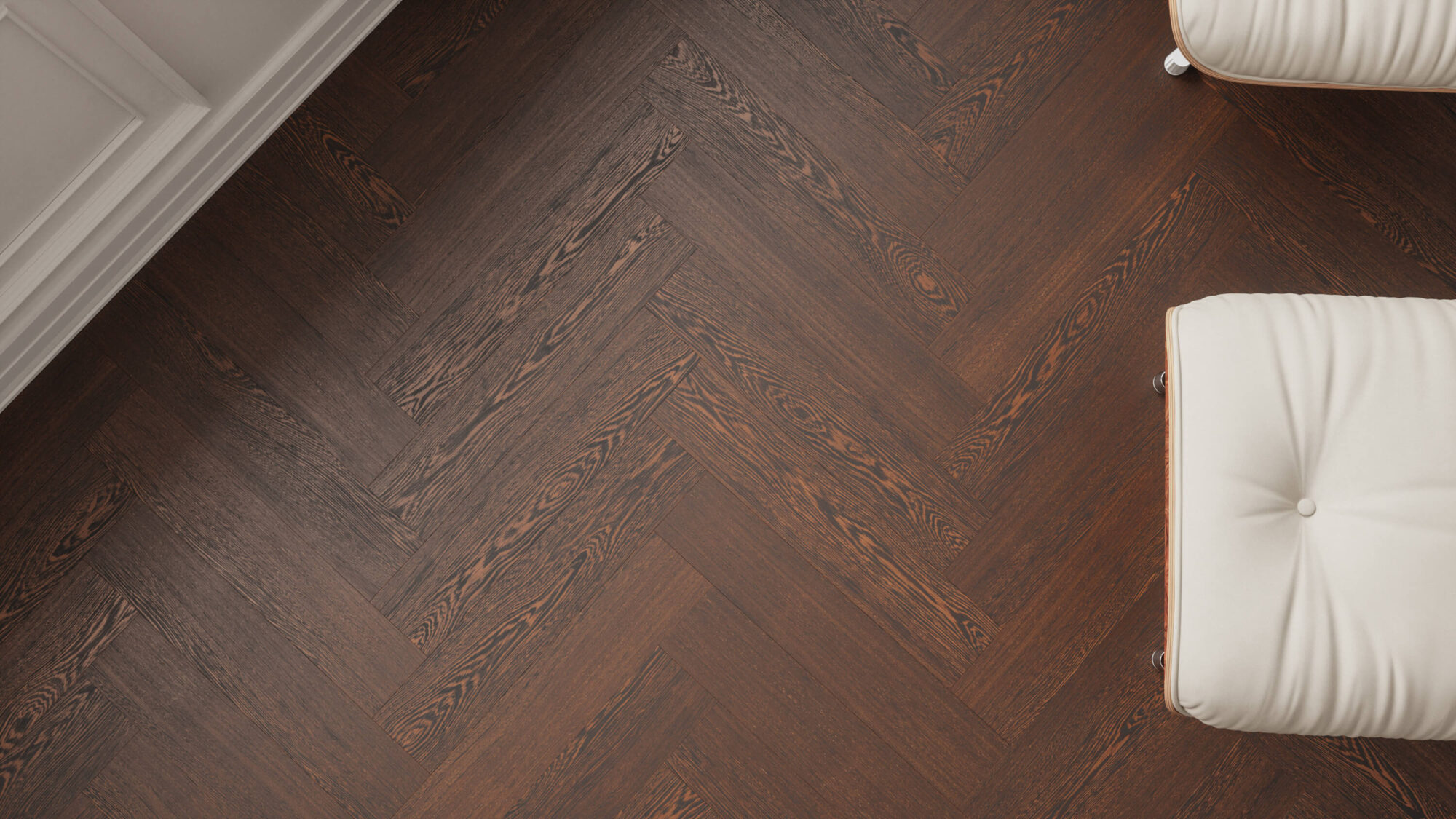 Seamless Wenge Wood Herringbone Floor Texture