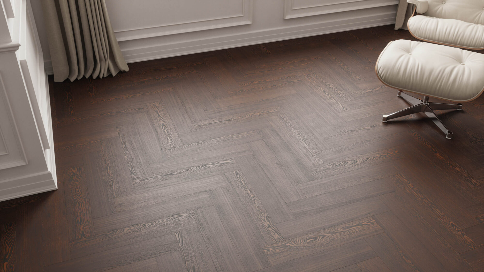 Seamless Wenge Wood Herringbone Floor Texture