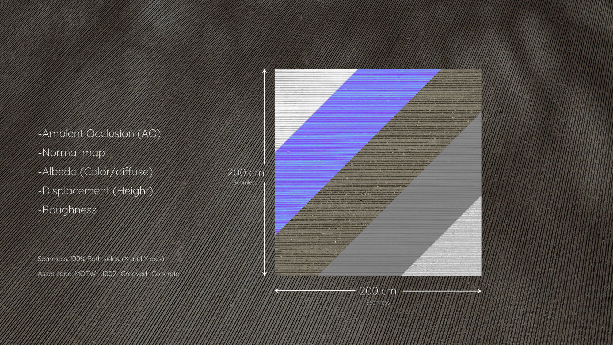 Seamless Grooved Concrete Texture