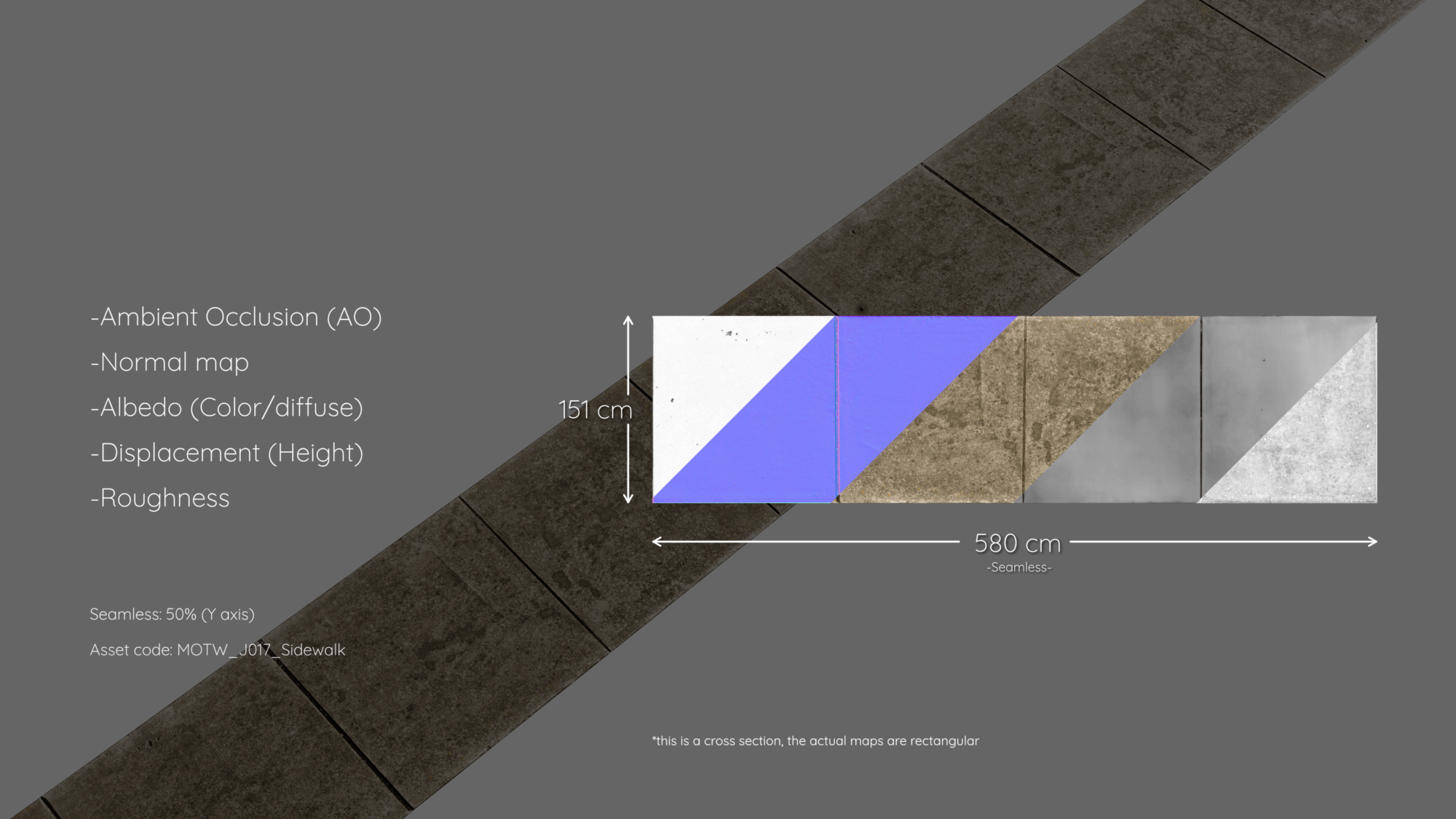 Seamless Concrete Sidewalk Texture