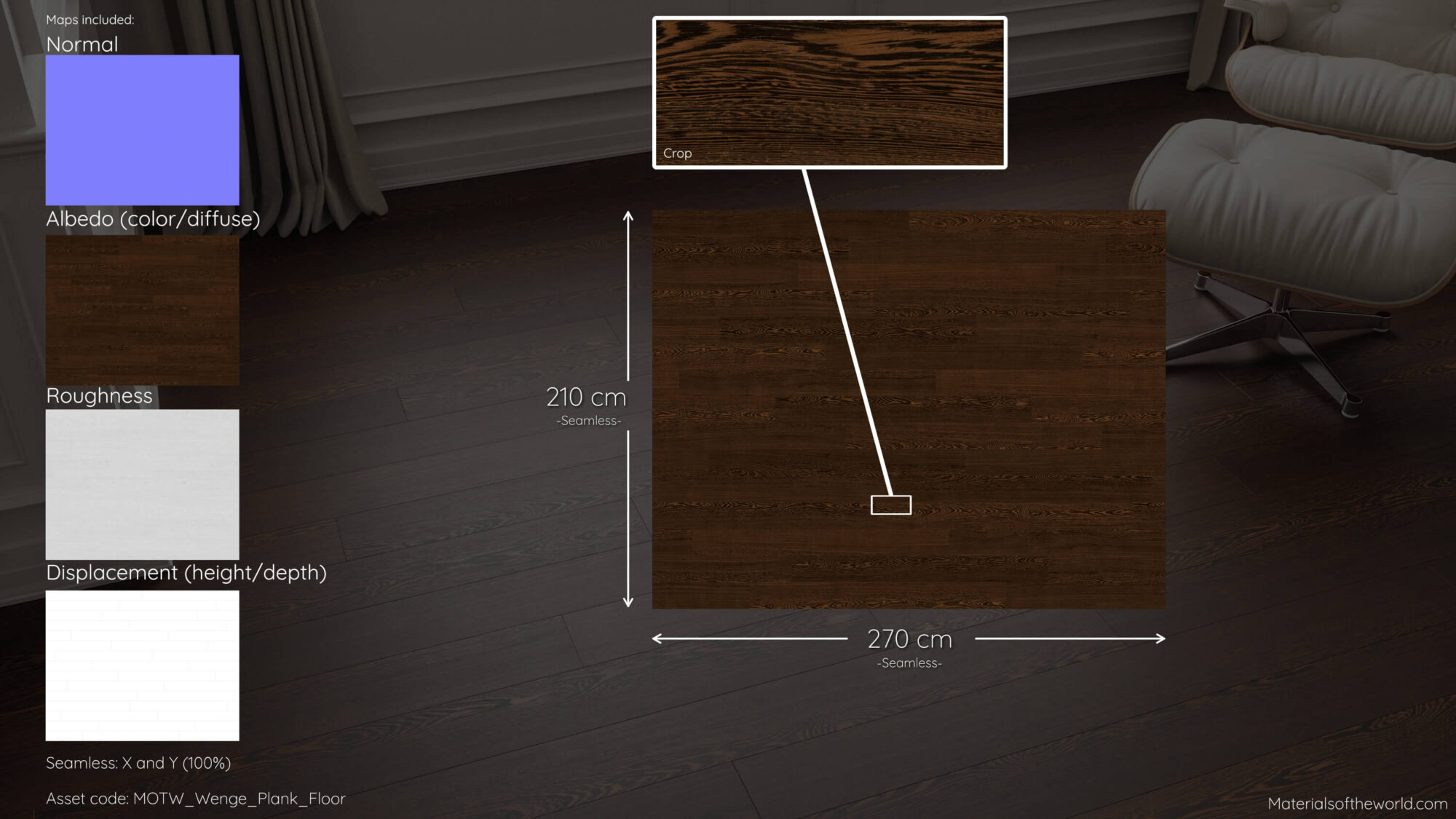 Seamless Wenge Wood Floor Texture