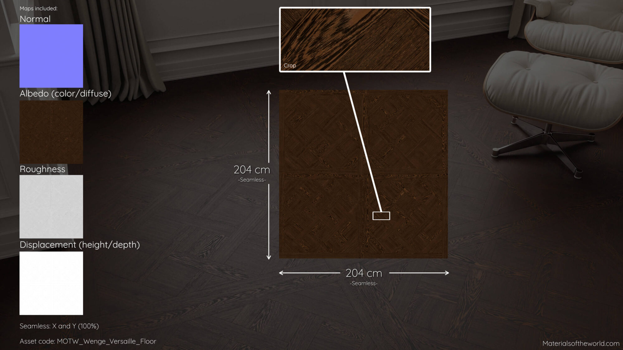 Seamless Wenge Wood Floor Texture