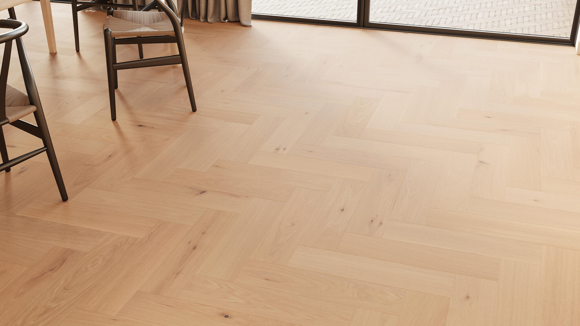 Seamless Oak Wood Herringbone Floor Texture