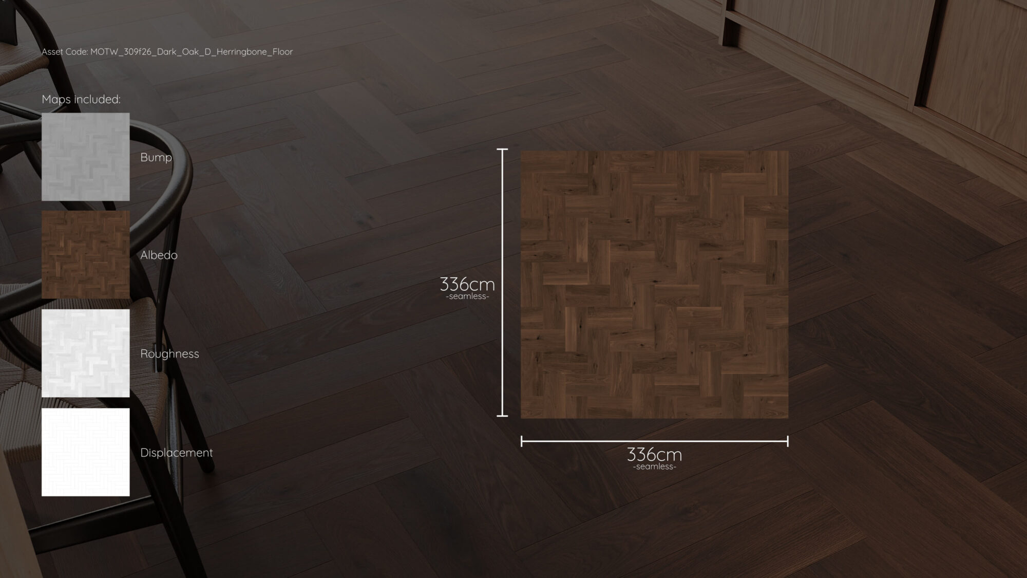 Seamless Oak Wood Herringbone Floor Texture