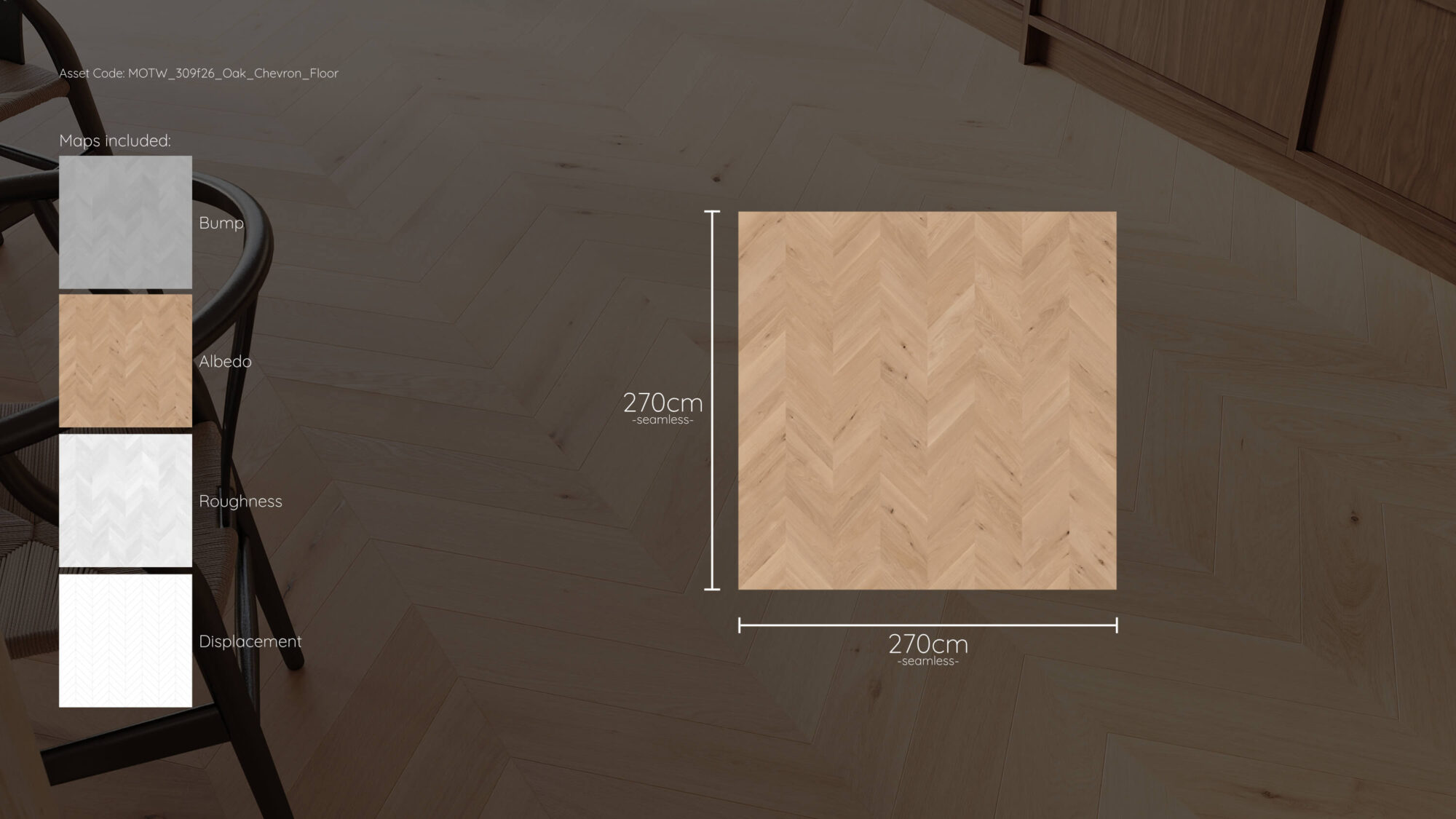 Seamless Oak Wood Chevron Floor Texture